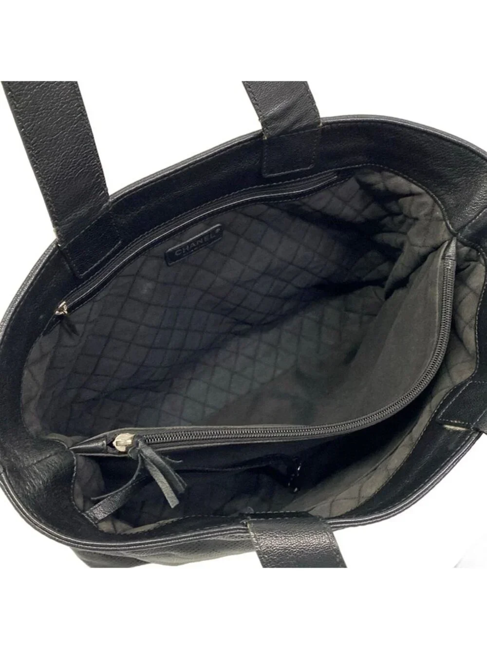 Chanel Tote Bag Black Perforated Leather